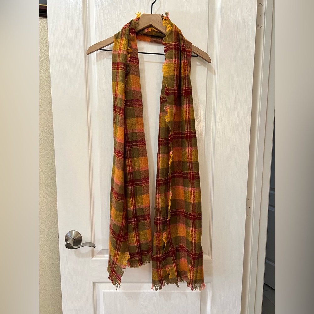 Madewell Wool Northall Plaid Scarf in Madras Spiced Olive Women - Picture 3 of 5